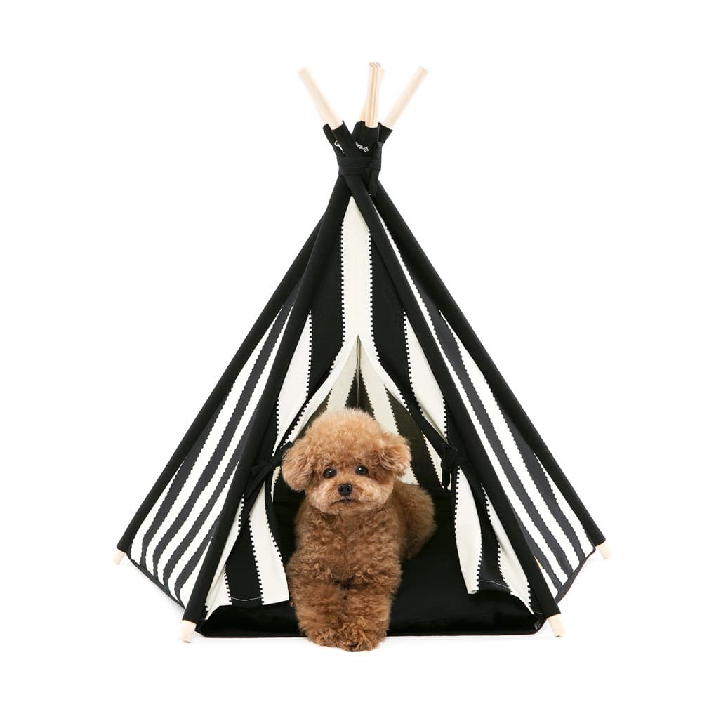 Huts and Bay_Teepee tent_Zip Stripe Blck